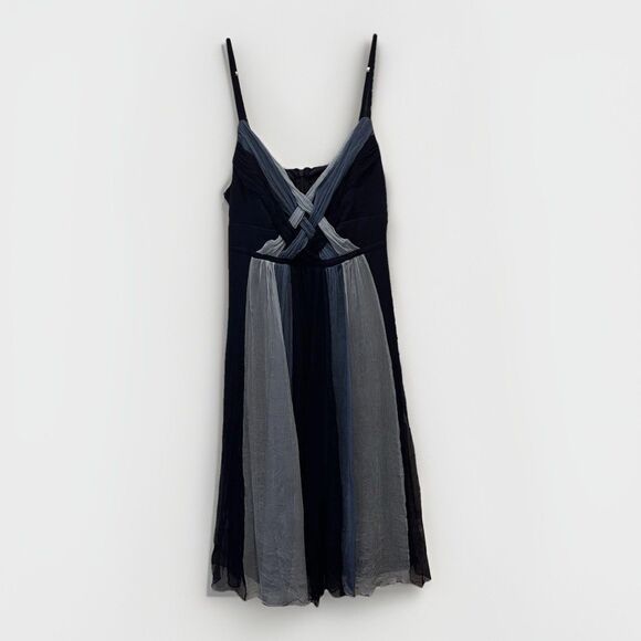 Robbie Bee Size 8 Y2K Fairy Whimsigoth Blue Silk Chiffon Dress Princess Waist - Picture 1 of 8